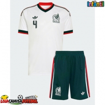 Camisa de Futebol México Edson Alvarez #4 Equipamento Secundário Infantil Mundo 2026 Manga Curta (+ Calças curtas)